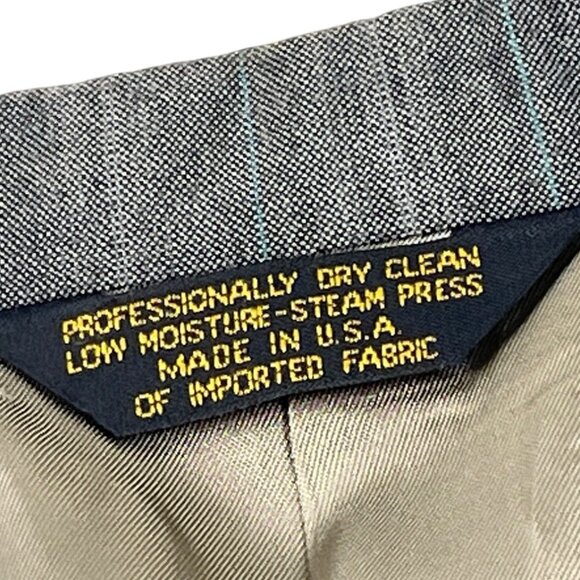 Adams Row Mens Gray Pinstripe Double-Breasted Suit 42R Jacket & 34x32 Pants DH18 - Picture 16 of 16